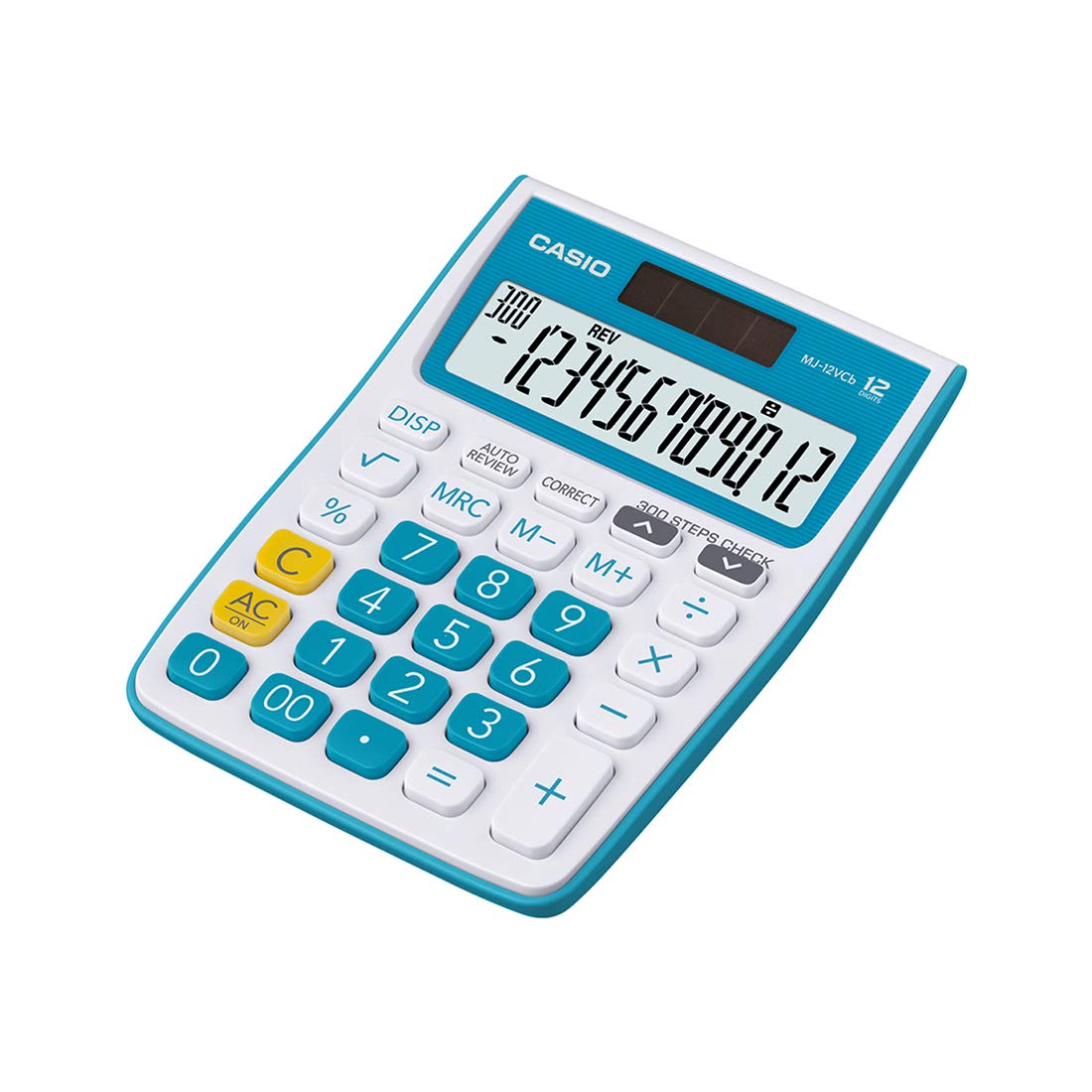 Casio Mj-12vcb-bu 300 Steps Check & Correct Colourful Desktop Calculator (Blue) | 12 Digits, 2-way Powered
