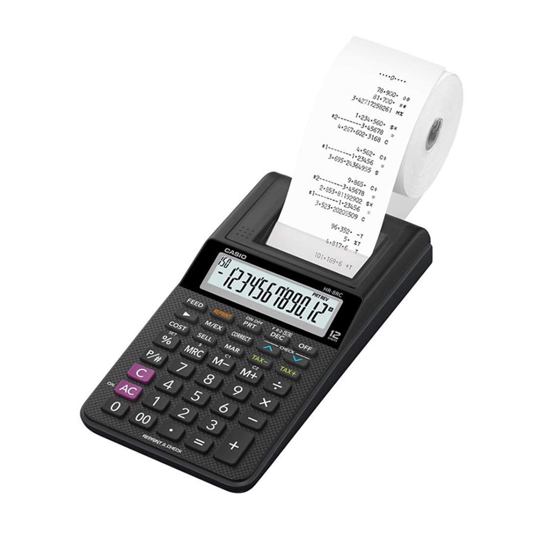 Casio HR-8RC-BK 150 Steps Check & Correct Printing Calculator With Reprint Feature & Casio MJ-12SB Desktop Calculator
