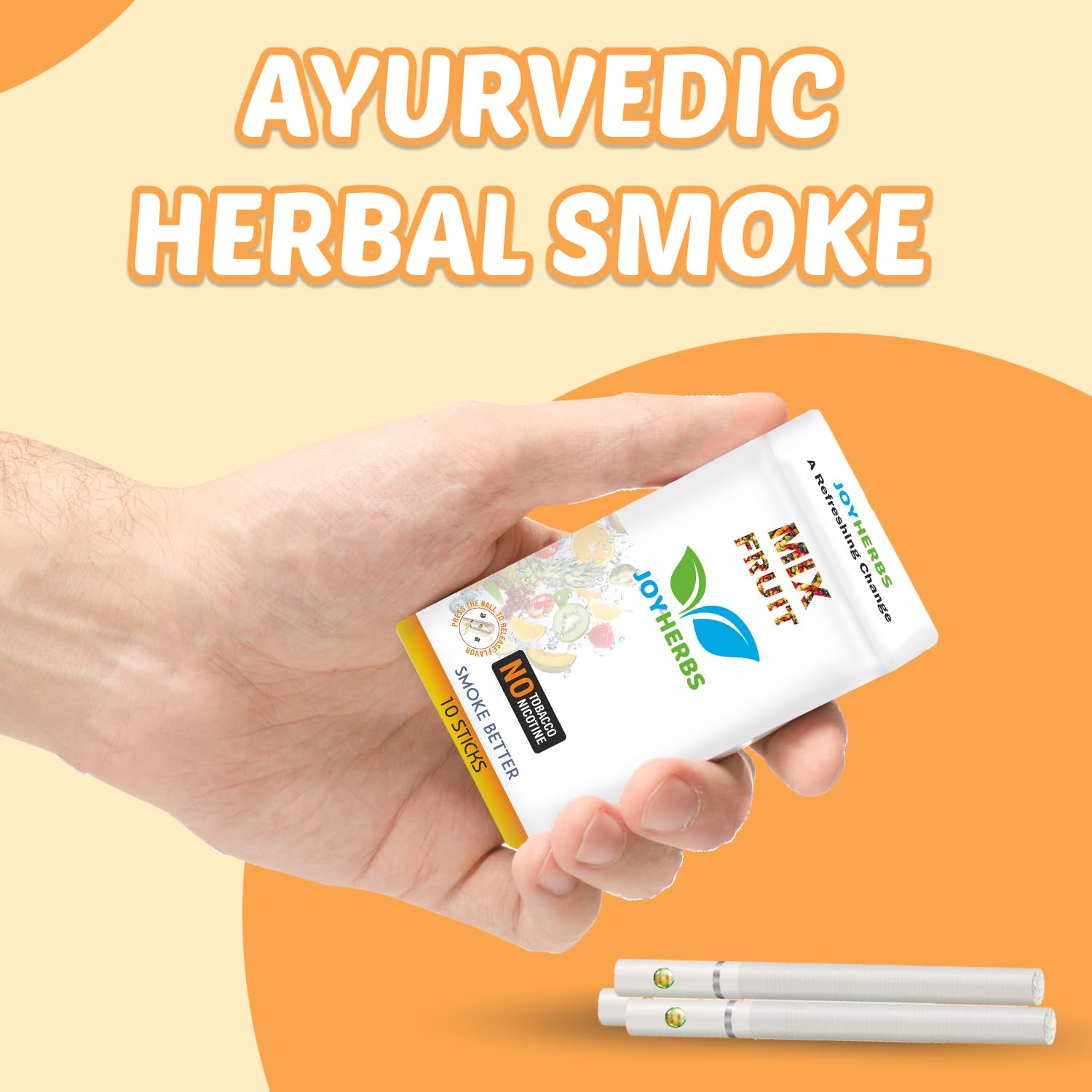 Herbal Cigarettes 100% Tobacco & Nicotine Free Combo Pack Of Menthol, Original, Paan & Mix Fruit Flavour Smoke (10 Sticks Each) Made With Ayurvedic Herbs, Tobacco Alternatives - Non Addictive