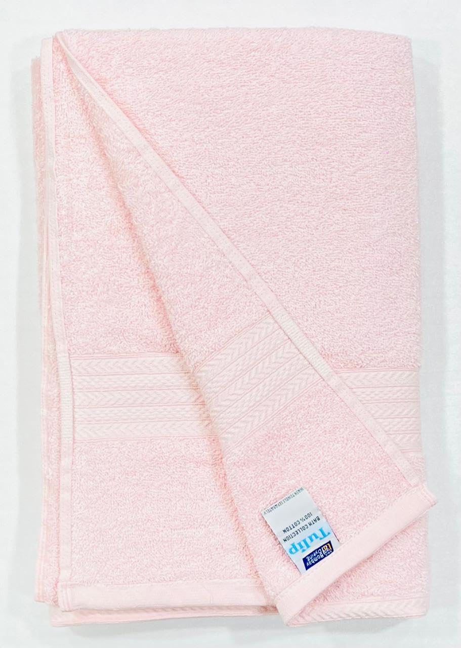 Bombay Dyeing Tulip Premium Cotton Large Size Bath Towel 500 Gsm (Peach)