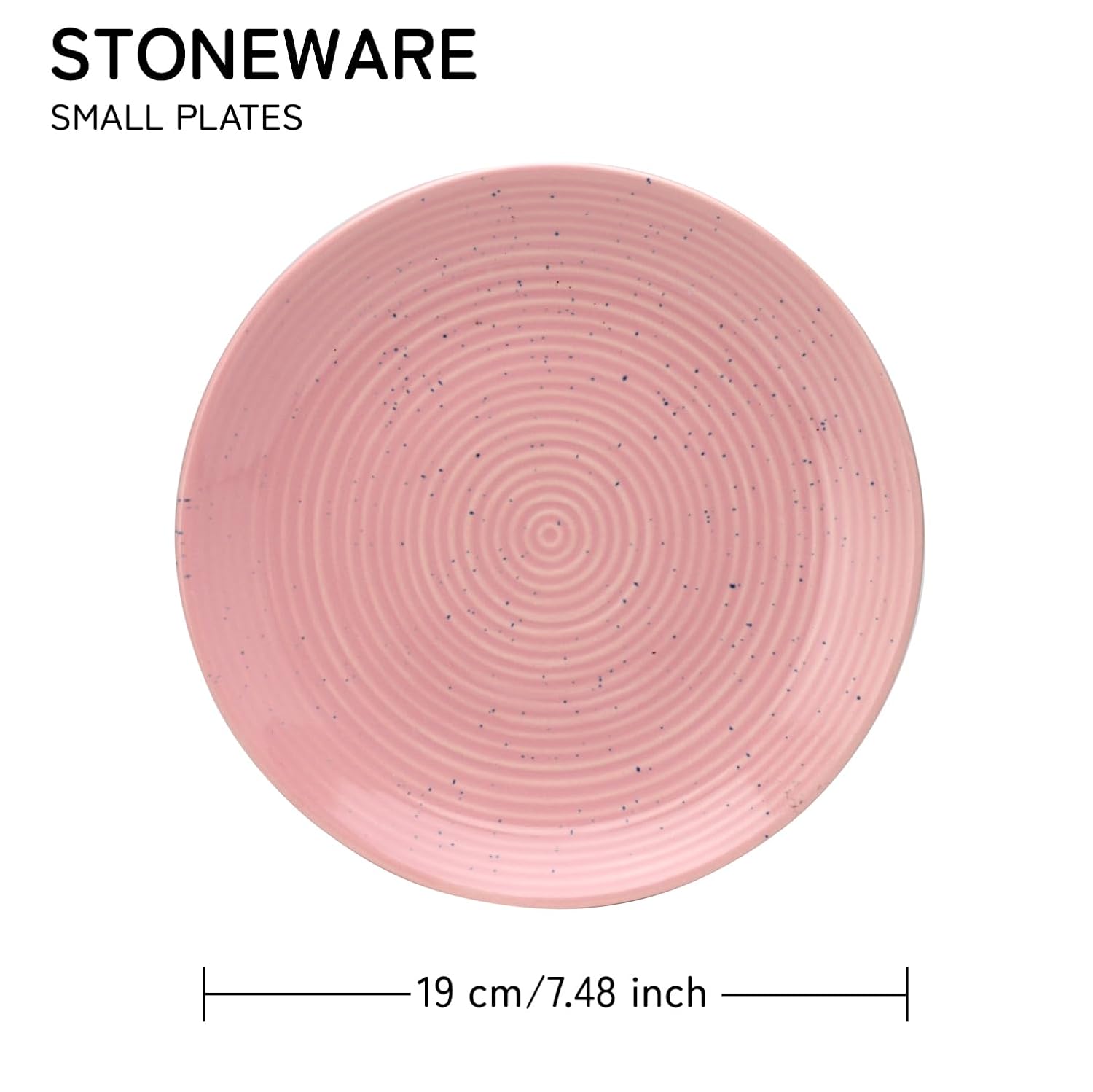 Ceramic Handcrafted Serving Handmade Small Quarter Plates Set Of 4, Blush Pink - Diameter: 7.4 Inch | Stoneware - Dinnerware, Scratch Resistant, Microwave & Dishwasher Safe