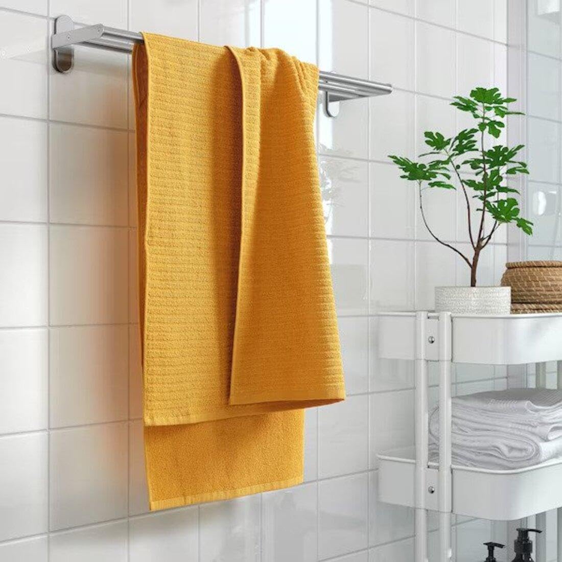 Ikea Vagsjon 100% Cotton Bath Towel 650 Gsm (Golden-Yellow)