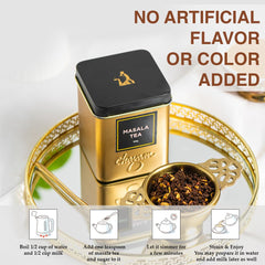 Chayam Masala Tea - 100gm Tin, 3.5 Ounce | Indian Masala Chai With Real Masala - No Added Flavour | Spiced Masala Infused With Premium Black CTC Tea - High Caffeine