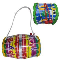 Plastic Large Dholak For Kids With 2 Sticks & Free 1 Plastic Cute Small Drum With 2 Sticks - Multicolor | Age 0-7 Years, For Girls & Boys - Buy 1 Get 1 Free Combo