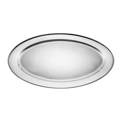 High Grade Stainless Steel Spazos Oval Tray, Silver | Big Enough To Serve 7-8 Cups At A Time, 35 Cm - Durable, Rust Free & Dishwasher Friendly