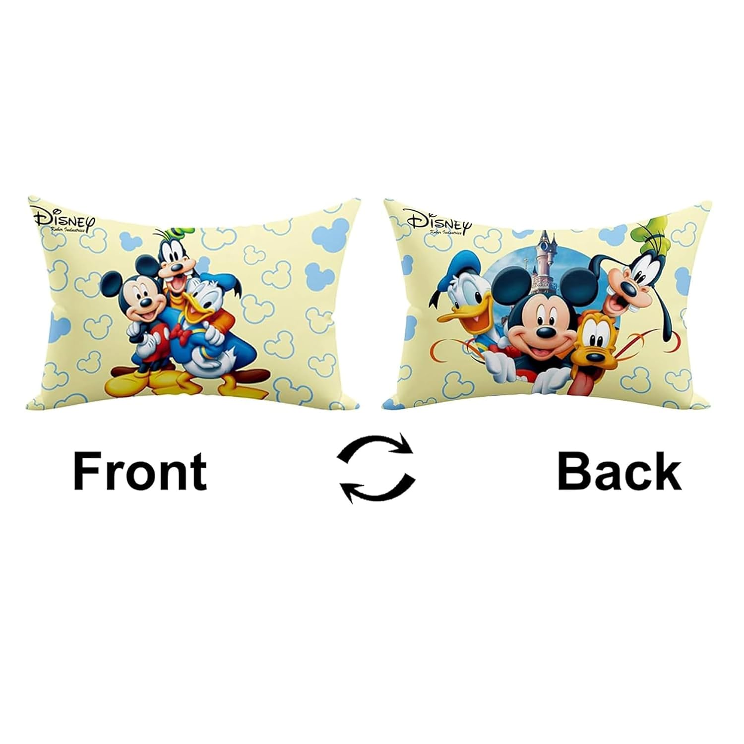 Kid's Disney Mickey Team Pillow For Sleeping, Cozy & Fluffy Super Soft Pillow, Cream - 12x18 Inches | Suitable For All Sleepers, Multipurpose & Comfortable, Breathable - 1 Piece