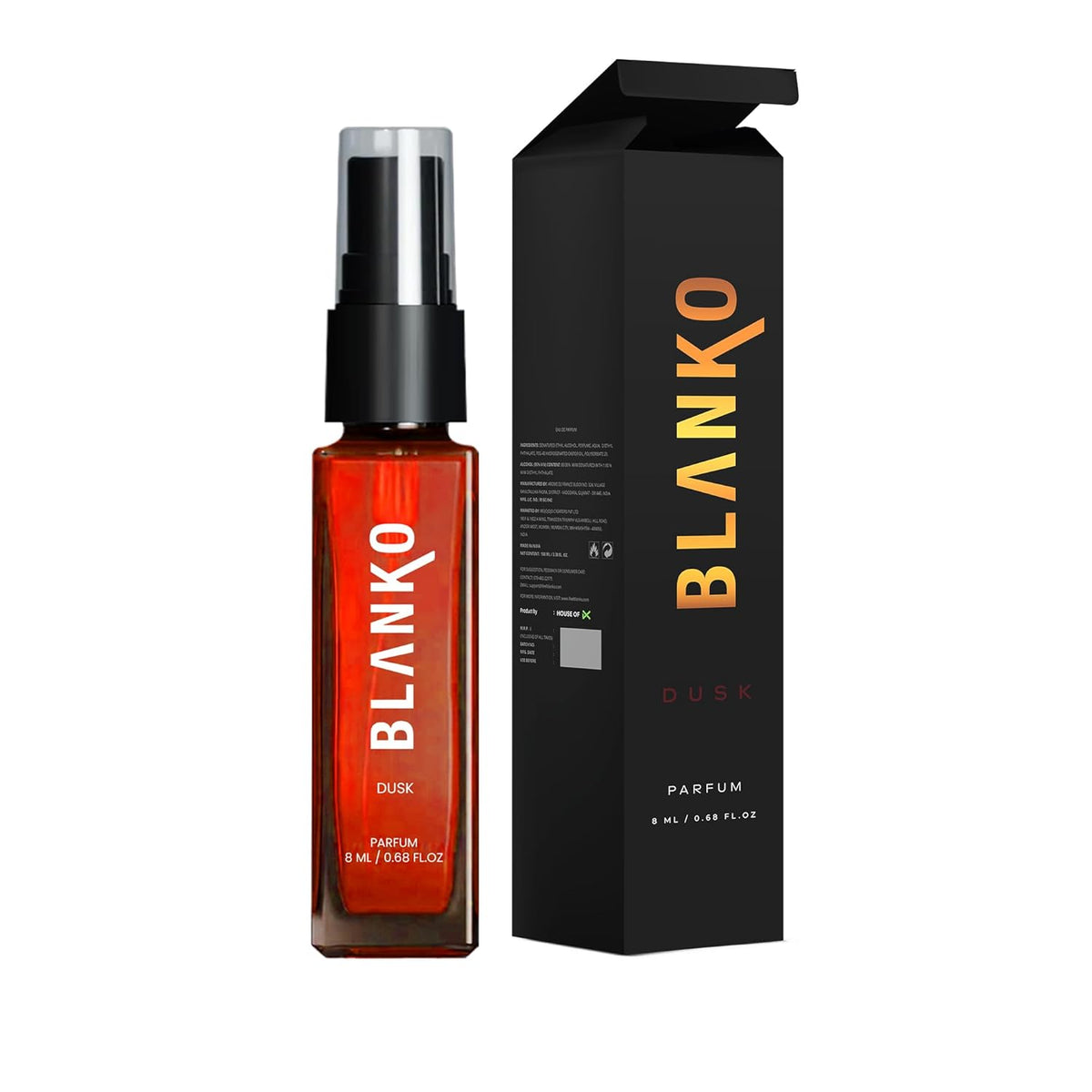 Blanko Dusk TLT Parfum 8ml 0.27 Fl.oz. Luxury Perfume For Party Nights | Longest Lasting Men's Pocket Perfume With Time Lock Technology