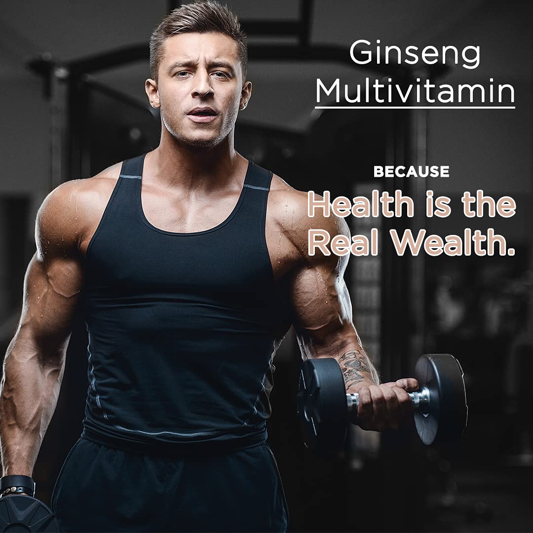 La Nature's We Care Your Health Ginseng Multivitamins & Multimineral Korean Ginseng Root Extract, Energy & Immune Support For Men & Women | 60 Softgel Capsules 100gm 0.2lbs