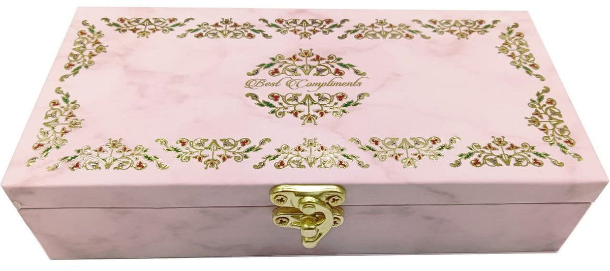 Designer Wodden Fancy Shagun Gift Boxes For Wedding, Shagun Cash Box Or Money Box With Mgi Printing For Wedding, Engagement, Holi, Diwali, Baby Showers, Colour - Rose Pink, Pack Of 3