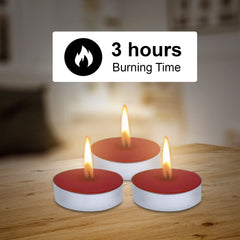 TEALIGHT CANDLE ENGLISH ROSE, PARAFFIN WAX | 3 HOUR BURNING TIME PACK OF 10