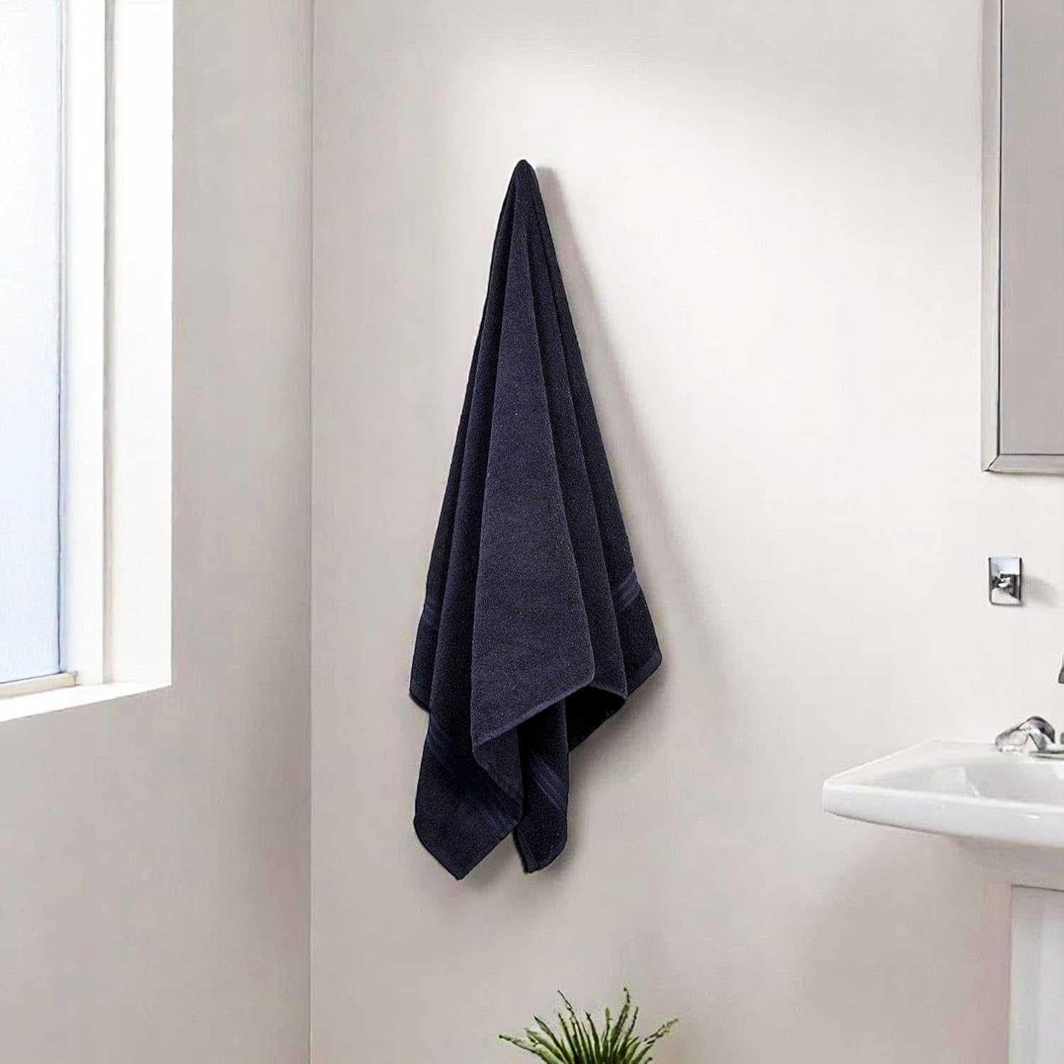 100% Cotton Bath Towel 600 Gsm | Soft Absorbent For Daily Use Bath Towel (Classic Navy)