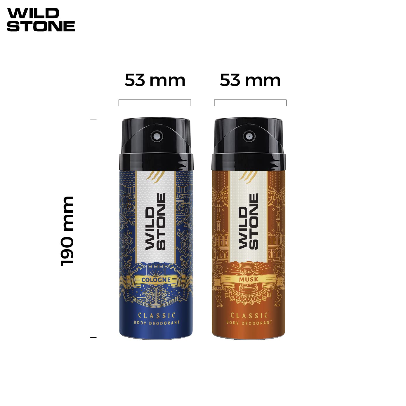 Wild Stone Classic Cologne & Musk Deodorants Body Spray 450ml 15.2 Fl.oz. | Perfect Gift For Husband