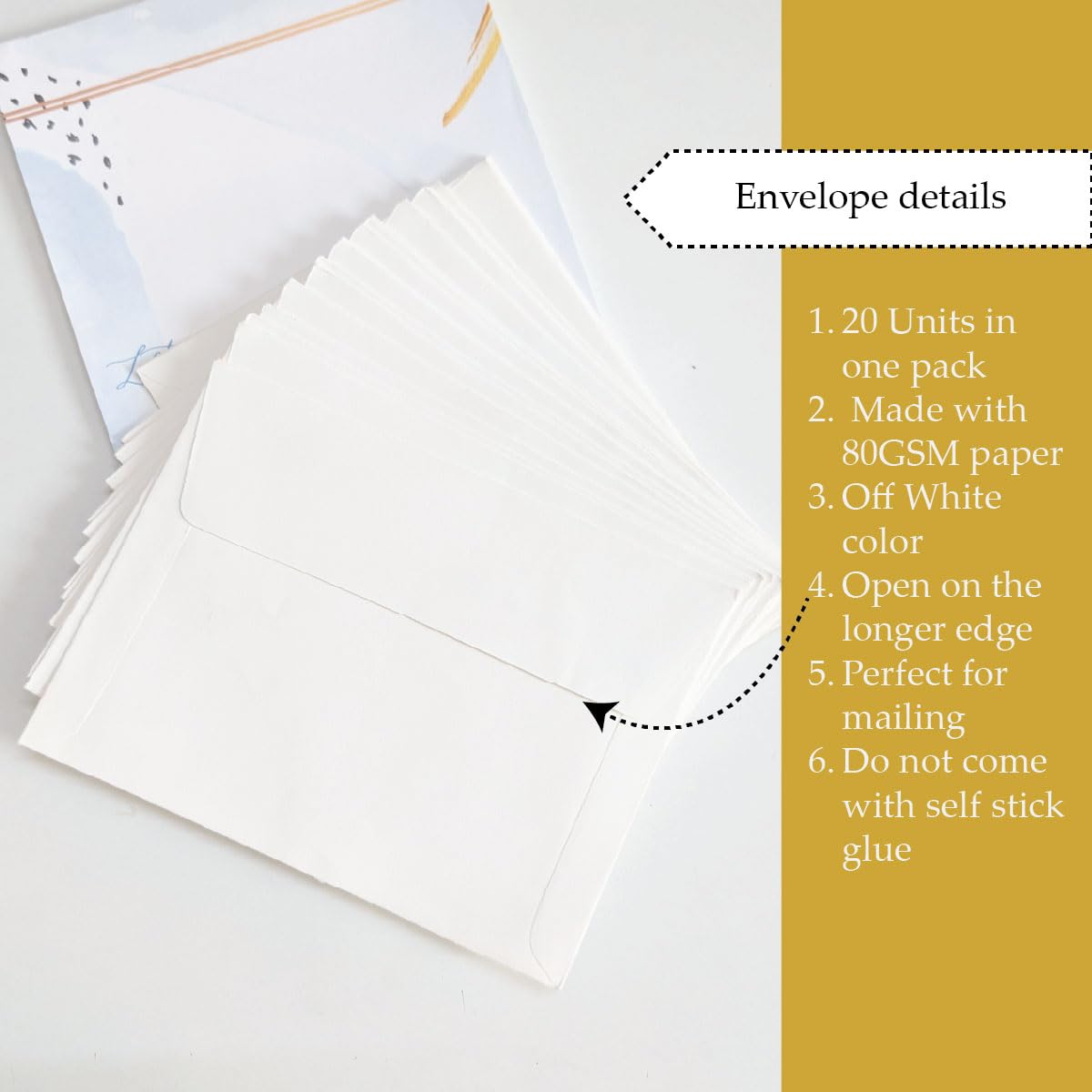 Letter Pad Letters & 20 Envelopes, Unruled Pages Perfect For Letter, Poetry, A5 Size (Blue)
