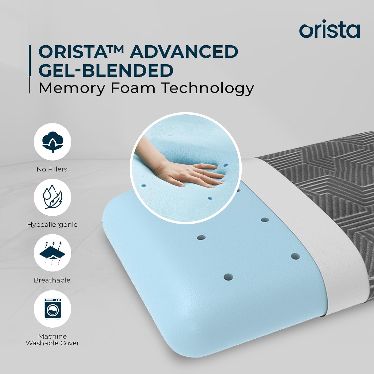 Advance Gel Blended Memory Foam Pillow, For Pain Relief, Standard Size - 20 X 13 X 4 Inch | Cushions Neck & Shoulder Pain Relief | Orthopedic Pillow For Back & Stomach Sleepers - Pack Of 1