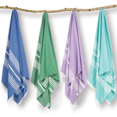 Mush 100% Bamboo Light Weight & Ultra-Compact Turkish Towel | Super Soft, Absorbent, Quick Dry, Anti-Odor Bamboo Towel (Pack Of 4) - Multicolor