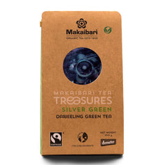 Makaibari Tea Treasures Silver Green Darjeeling Green Tea - 100gm, 3.5 Ounce | USDA Certified Premium Loose Long Leaf Green Tea - Low Caffeine Loose Leaves