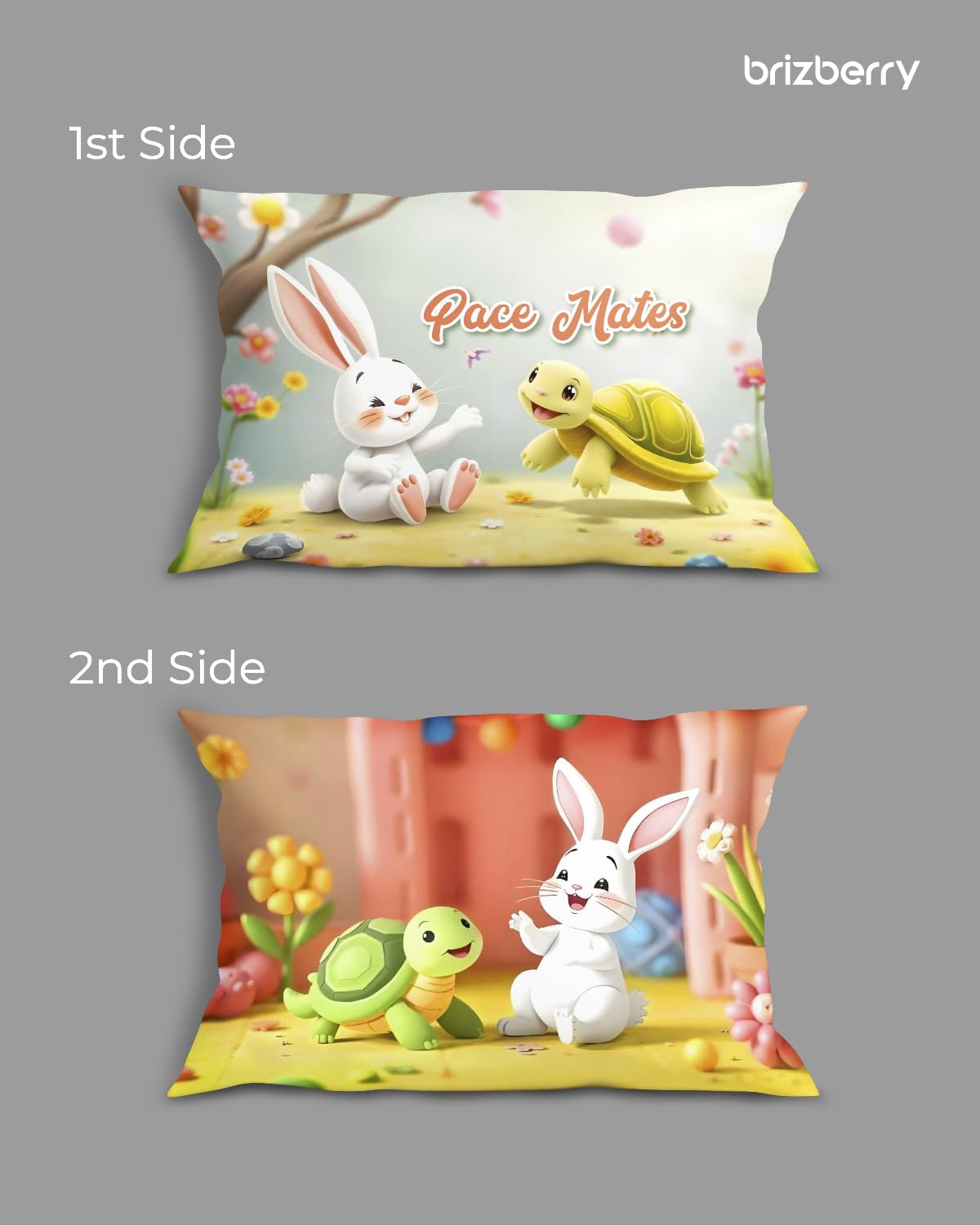 Kids Pillow Cushion With Super Soft Fabric, Animal & Cartoon Prints - 12x18 Inches | Dual Sided Design, Durable & Easy Care | Large & Versatile, Multi-Purpose, Made In India - Design 25