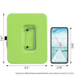 Medium Metal Cash Box With Combination Lock Safe & Money Tray For Security 7.87"X 6.30"X 3.54" Colour - Limegreen