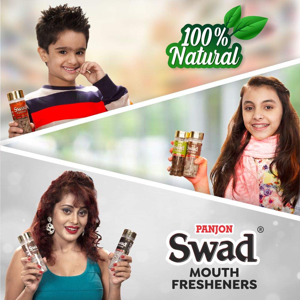 Panjon Swad Premium Mukhwas Navaratan Mix & Calcutta Paan 240gm, (120gm *2 Bottles)
