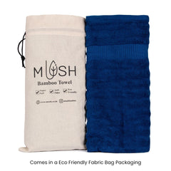 Mush Bamboo Luxurious 2 Bath + 2 Hand & 2 Face Towel 1800 Gsm | Ultra Soft, Absorbent & Antimicrobial Towel (Navy & Grey) -6 Piece