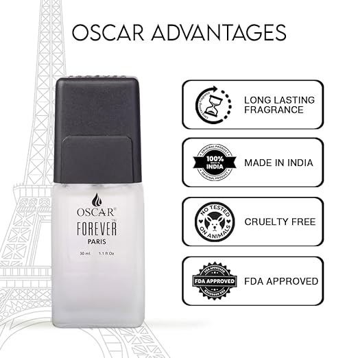 Oscar Forever Black Long Lasting Perfume For Men & Women | Woody Aromatic Fragrance | Everyday Unisex Perfume Spray | 30ml 1 Fl.oz.