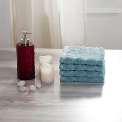 Maspar 100% Cotton Casper Face Towel 700 Gsm (Blue) - 4 Pcs