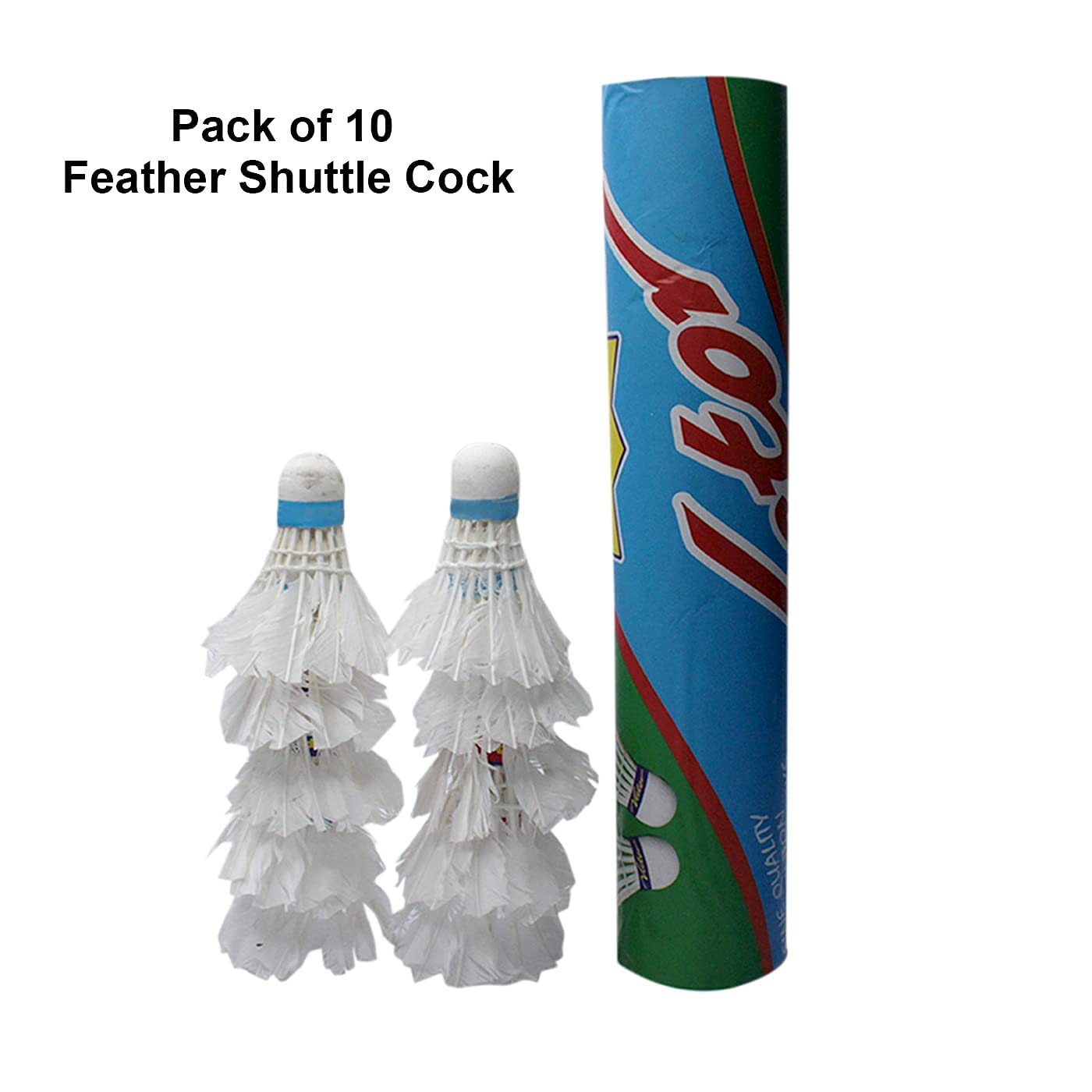 Verbier Set Of 10 Pcs White Feather Badminton Shuttlecocks For Sports Play , Perfect For Competition
