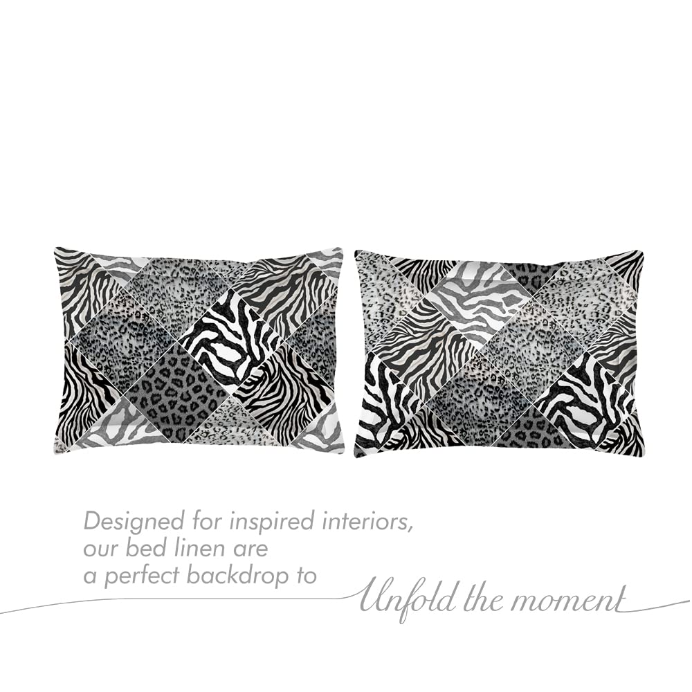 Cotton Bedsheet For King Size With Pillow Cover Set - 108x108 Inches, White & Black | Breathable & Light Weight, All Season Comfort-Ideal For Daily Use & Gifting Bedsheet