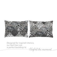 Cotton Bedsheet For King Size With Pillow Cover Set - 108x108 Inches, White & Black | Breathable & Light Weight, All Season Comfort-Ideal For Daily Use & Gifting Bedsheet