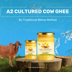 Organic A2 Desi Cow Ghee By Malvas Food | Bilona Method Handmade Pure Nutrients Desi Cow Ghee For Desserts & Dishes | (1 Litr) 33.8 Ounce | Jar Pack