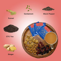 Tea Sense Bombay Cutting Masala Chai - 15 Pyramid Tea Bags | Assam CTC, Cardamom, Fennel, Dried Ginger, Black Pepper - Rich Flavor & Strong Chai Patti, High Caffeine | Authentic Kadak Blend