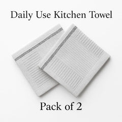 Bhoomi Impex 100% Cotton Multi-Purpose Kitchen Cleaning Cloth Wet & Dry Use Solid White Towel 220 Gsm For Mopping, Dusting & General Cleaning (Set Of 2)- White