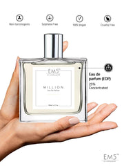 EM5 Million EDP Perfume For Men 50 Ml 1.7 Fl.oz. | Strong And Long Lasting | Amber Woody Fresh Spicy | Luxury Gift For Men