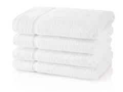 Fresh From Loom Cotton Hand Towel 800 Gsm | Gym Towel- White (4 Pcs)