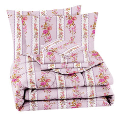 1 Double Bedsheet & 2 Pillow Covers With 1 Comforter Set - 90 X 100 Inches, Pink | Super Soft Glace Cotton King Size - 4 Pcs Bedding Set | Perfect Gifts Set Wedding, Anniversary