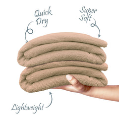 Luxe Home Cotton Bath Towel 450 Gsm | Quick Dry Large Size Bathroom Towels For Men & Women, Home, Kitchen, Gym, Spa (Taupe)