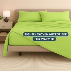 Bedsheets For Queen Bed Include Pillow Cover, Ultra Soft - Size 90x102 Inches, Sage Green | Plain Solid Bed Sheet-Good For Home, Hotel, Resort & Guest House