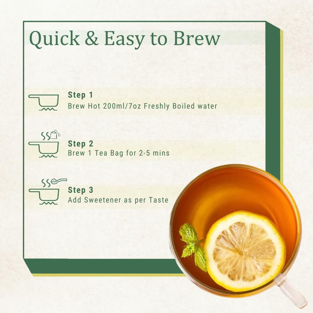 Tea And Twigs Tulsi Ginger Green Tea - 30gm, 1.05 Ounce, 15 Pyramid Teabags | 100% Pure Ingredients - Tulsi, Ginger & Green Tea | Soothing & Relaxing Tea, Low Caffeine