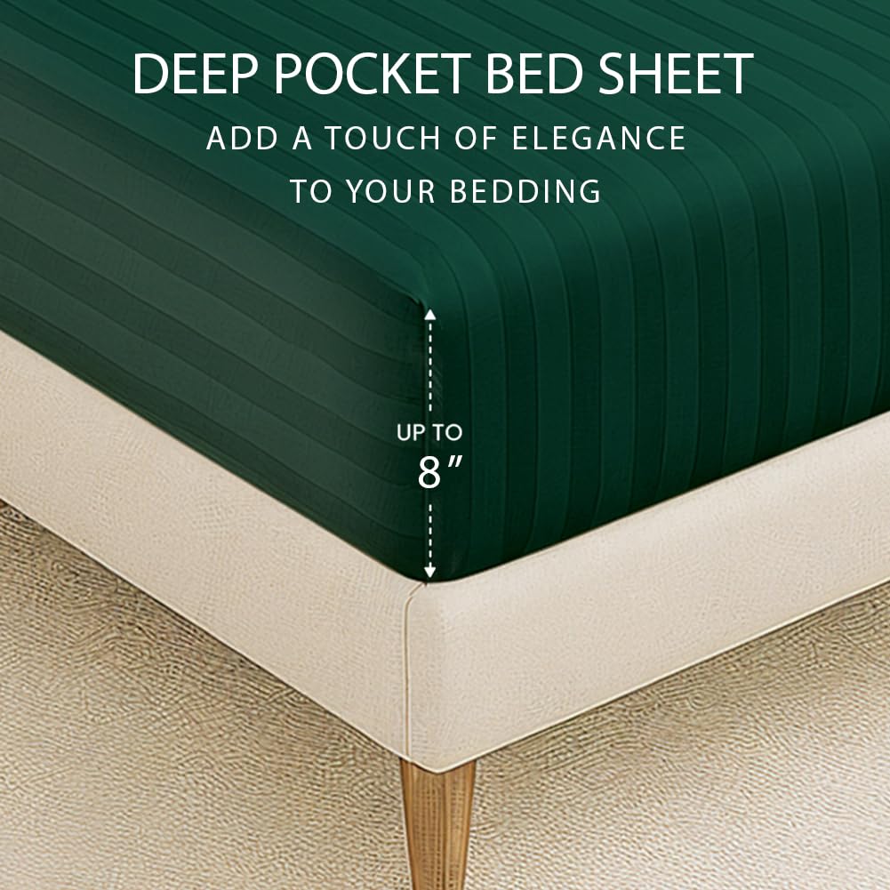 100% Cotton 1 Double Bedsheet For King Size With 2 Pillow Covers | 78 X 72 Inches, Deep Green - 130 Thread Count Soft & Comfortable | Ideal For Guest Room, Hotel