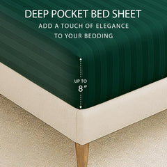 100% Cotton 1 Double Bedsheet For King Size With 2 Pillow Covers | 78 X 72 Inches, Deep Green - 130 Thread Count Soft & Comfortable | Ideal For Guest Room, Hotel
