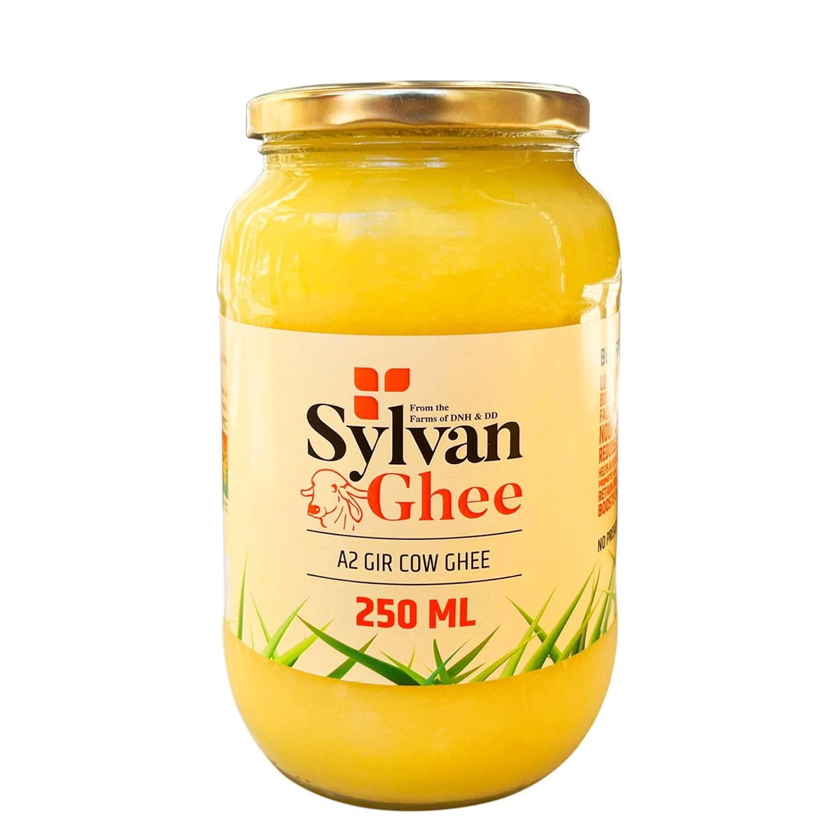 100% Pure A2 Gir Cow Ghee By Sylvan | Natural & Healthy Delicious Desi Ghee Ideal For Frying, Baking | (250ml) 8.4 Ounce | Container Jar