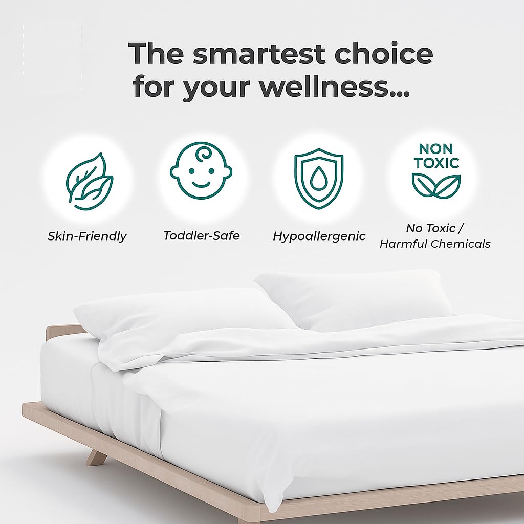 Double Bedsheet For King Size With 2 Pillow Covers - 108 X 108 Inches, White | Soft, Breathable & Skin-Friendly Bedding For Daily Use