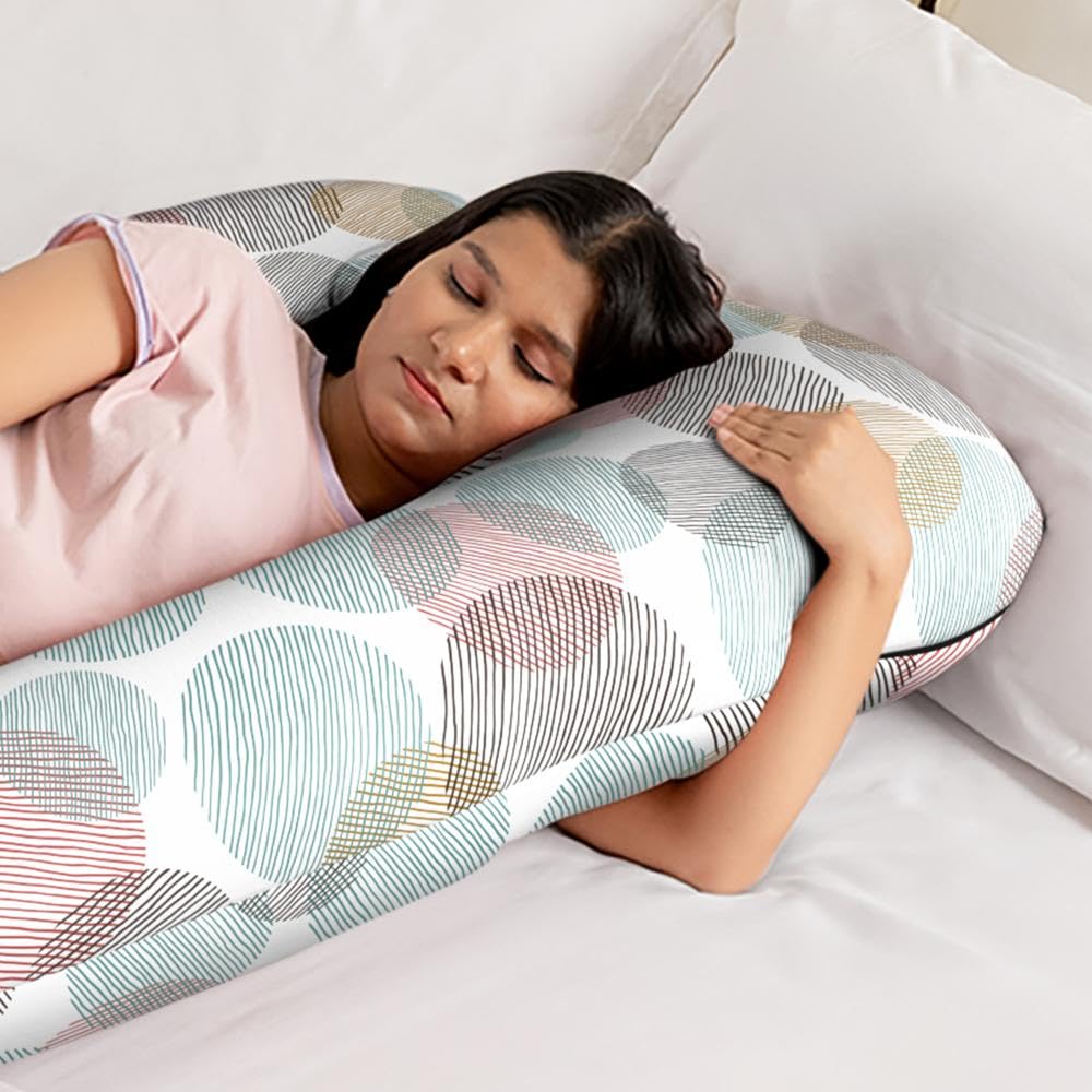 Pregnancy Pillow, G Shaped Pillow, Maternity Pillow For Sleeping - Moonshine | 100% Cotton Pillow For Pregnant Mothers With Breathable & No Heat Fabric - Full Body Support For Better Sleep