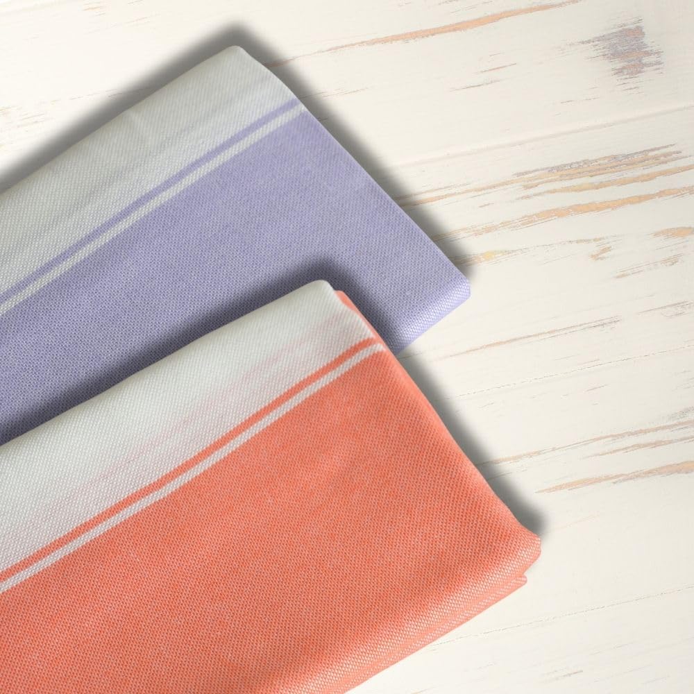 Aero Weav Ultra Lightweight Bamboo Bath Towel 200gsm | Compact, Portable & Less Than Skin-Friendly & Eco-Friendly Travel Towel (Lavender Lily & Wannabe Orange)- Pack Of 2