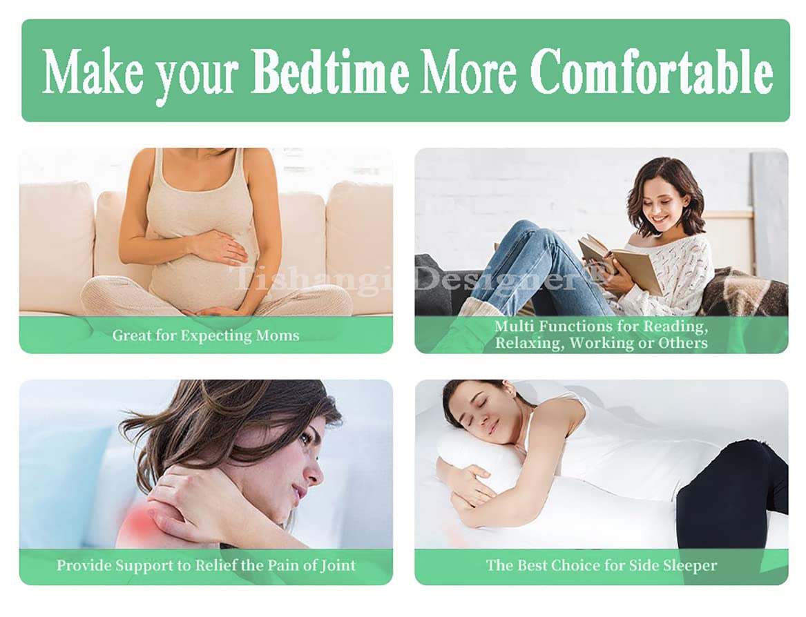 Full Body Pillow For Sleeping, Long Pillows For Bed, Aqua Green - 54 X 18 Inch | For Sleeping, Hug, Pregnancy, Maternity Support | Cushion For Adults, Pregnant Women, Super Soft Cover