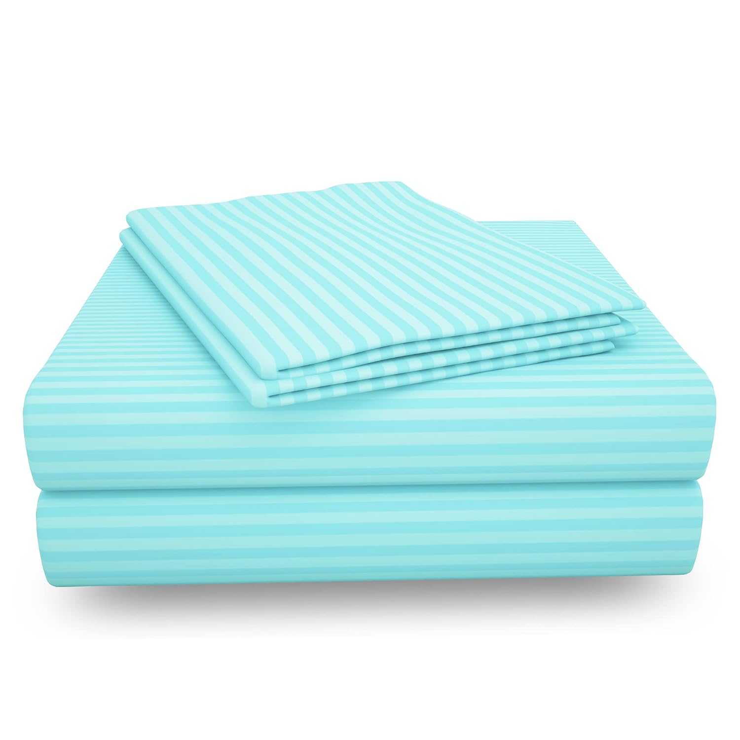 Cotton Satin King Size Bedsheet With 2 Pillow Covers - 108 X 108 Inches, Sky Blue | Super Soft Luxury Solid Bed Sheet For Home Decor