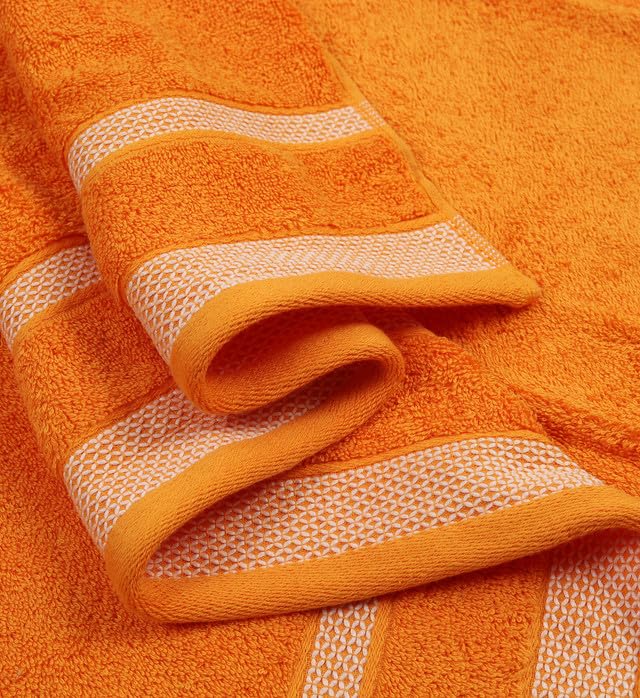 Mafatlal Premium Cotton Bath Towel 1100 Gsm | Quick Dry, Durable Long Size Towel- Pack Of 2 (Brown & Orange)