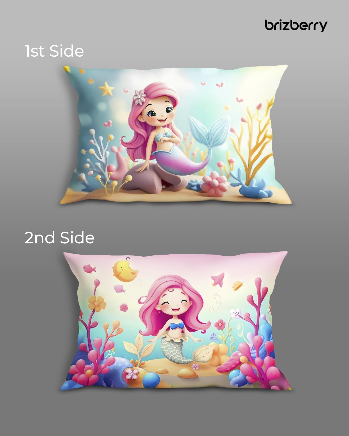 Kids Pillow Cushion With Super Soft Fabric Pillow - 12 X18 Inches | Animal & Cartoon Prints, Soft Pillow, Dual Sided Design | Multi-Purpose, Durable & Easy Care, Made In India - Design 11