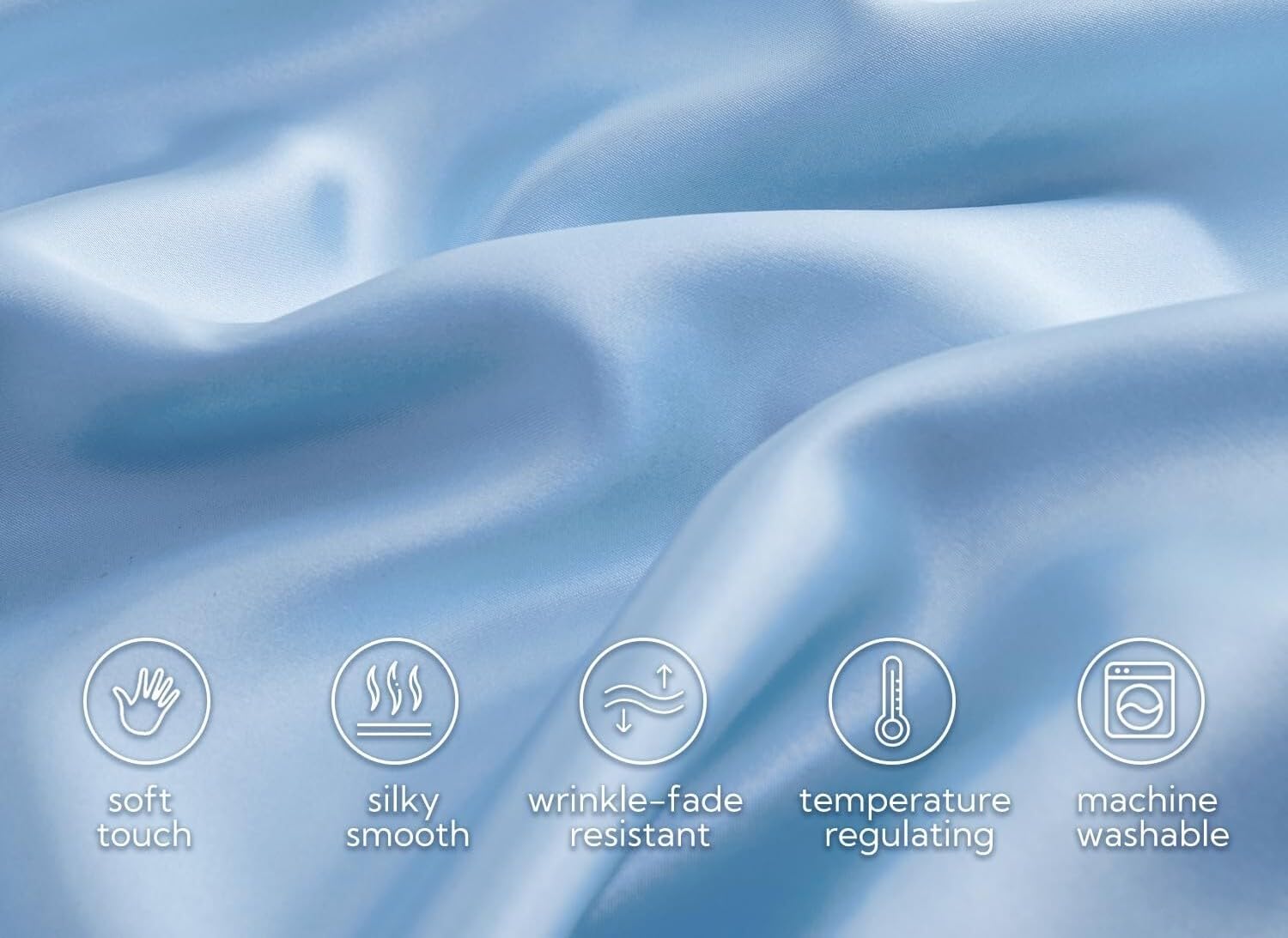 Silk Flat Bedsheet For Double Bed - 90x100 Inches, Sky Blue | Luxuriously Soft, Smooth & Skin-Friendly | Daily Use Breathable, Durable & Elegant Bedding For All Seasons
