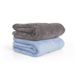U & U Unique Utilities Microfiber Bath Towels Large Size (400 Gsm) | Bath Towel For Men & Women (Blue & Grey) - Set Of 2